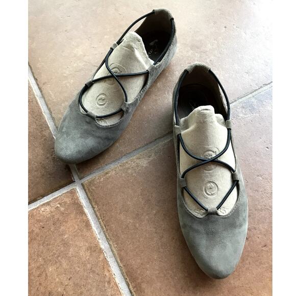 Earthies by Earth Brown Suede Ballet Slippers w Crossover Cords size 8.5 - Picture 11 of 16